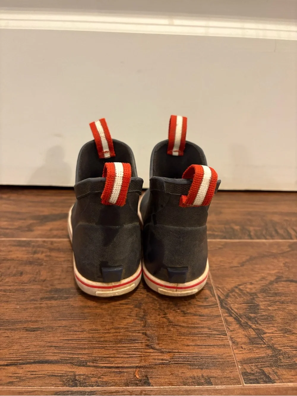 XTRATUF Kids c8 or c9 Navy Waterproof Rain & Snow Boot (Red Trim)